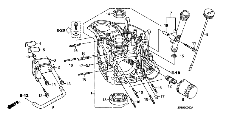 ЗАПЧАСТИ ДЛЯ ДВИГАТЕЛЯ БЕНЗИНОВОГО HONDA GCV520R (ТИП CEE9) (КАРТЕР)