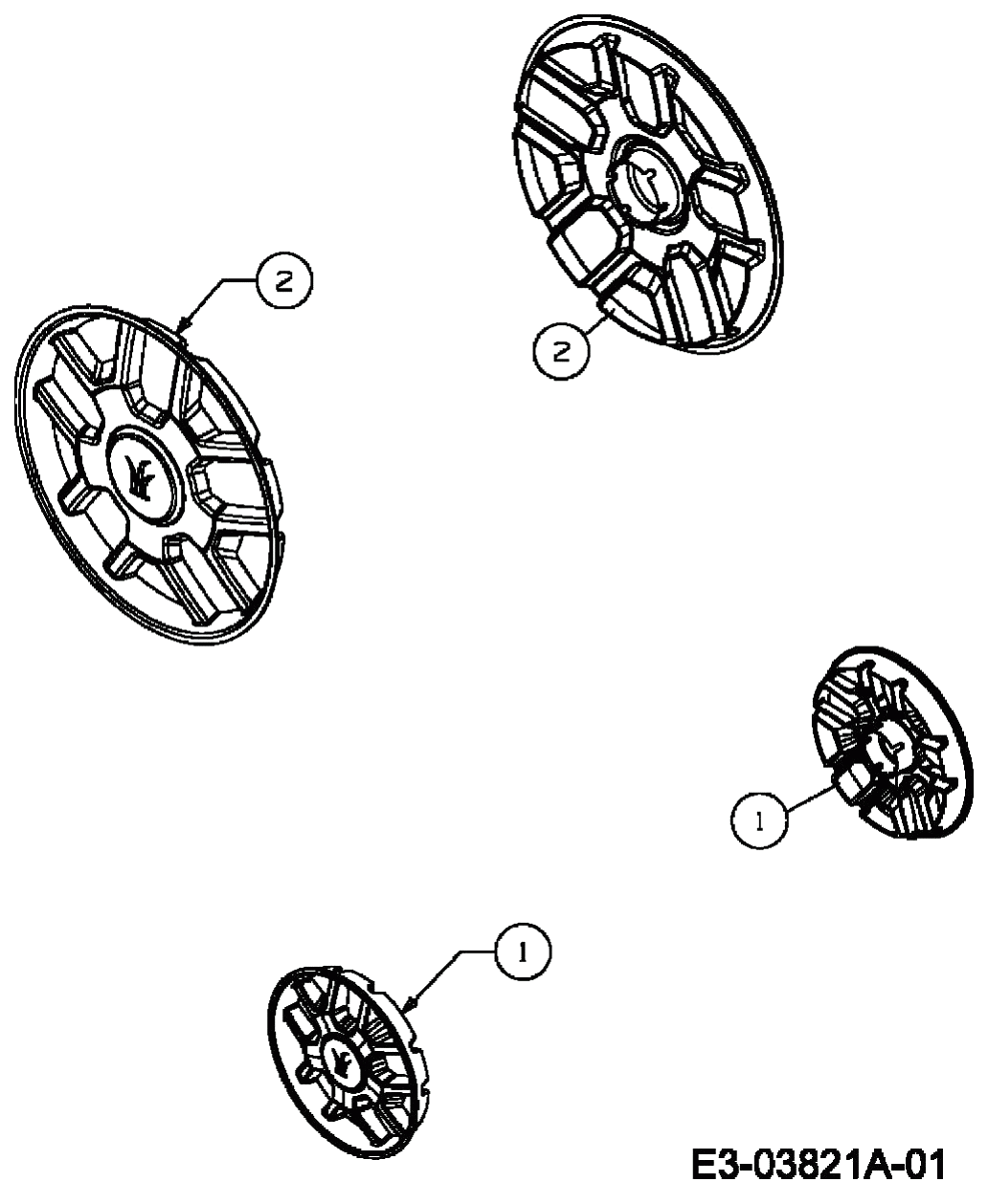 MTD Артикул 12A-127D678 (год выпуска 2009). Колесные колпаки