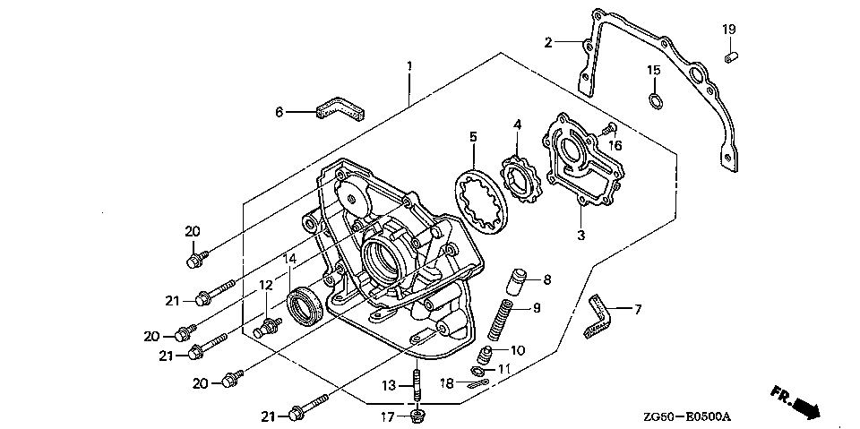 ЗАПЧАСТИ ДЛЯ ДВИГАТЕЛЯ ДИЗЕЛЬНОГО HONDA GD1100 (ТИП S1) (КРЫШКА КАРТЕРА, НАСОС МАСЛЯНЫЙ)