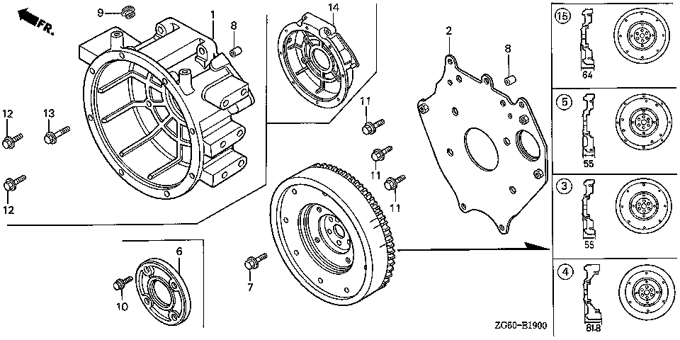 ЗАПЧАСТИ ДЛЯ ДВИГАТЕЛЯ ДИЗЕЛЬНОГО HONDA GD1250 (ТИП ES1) (МАХОВИК)