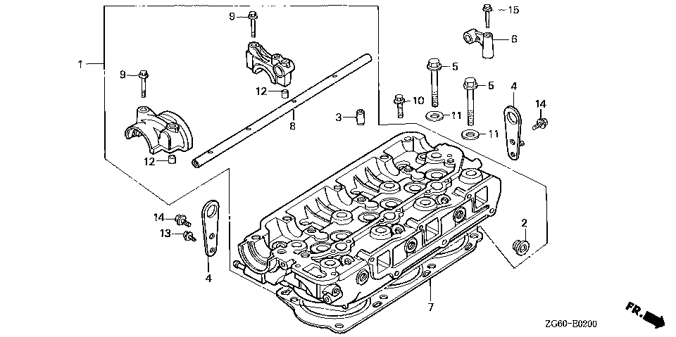 ЗАПЧАСТИ ДЛЯ ДВИГАТЕЛЯ ДИЗЕЛЬНОГО HONDA GD1250 (ТИП SH1) (ГОЛОВКА ЦИЛИНДРА)