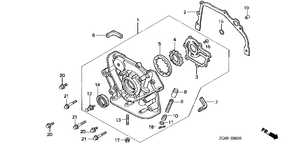 ЗАПЧАСТИ ДЛЯ ДВИГАТЕЛЯ ДИЗЕЛЬНОГО HONDA GD1250 (ТИП SH1) (КРЫШКА КАРТЕРА, НАСОС МАСЛЯНЫЙ)