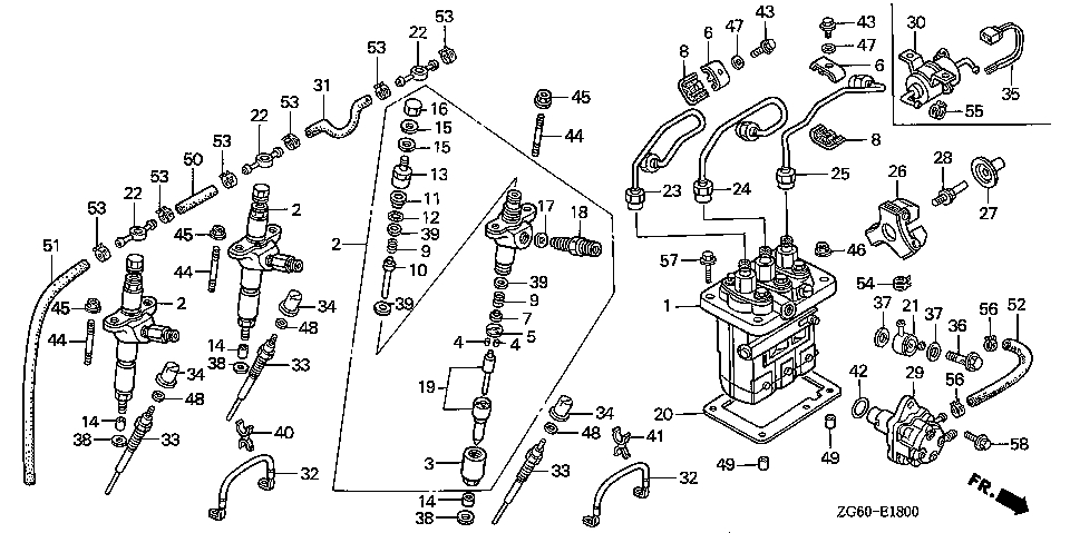 ЗАПЧАСТИ ДЛЯ ДВИГАТЕЛЯ ДИЗЕЛЬНОГО HONDA GD1250 (ТИП SHJ1) (НАСОС ТОПЛИВНЫЙ)