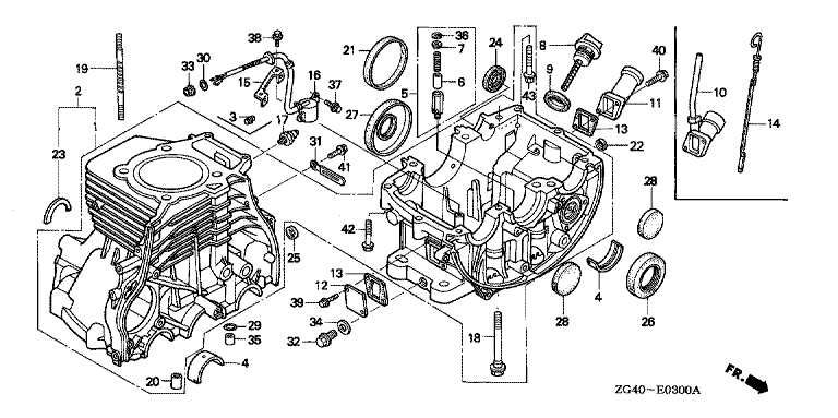 ЗАПЧАСТИ ДЛЯ ДВИГАТЕЛЯ ДИЗЕЛЬНОГО HONDA GD320 (ТИП E1) (ЦИЛИНДР)