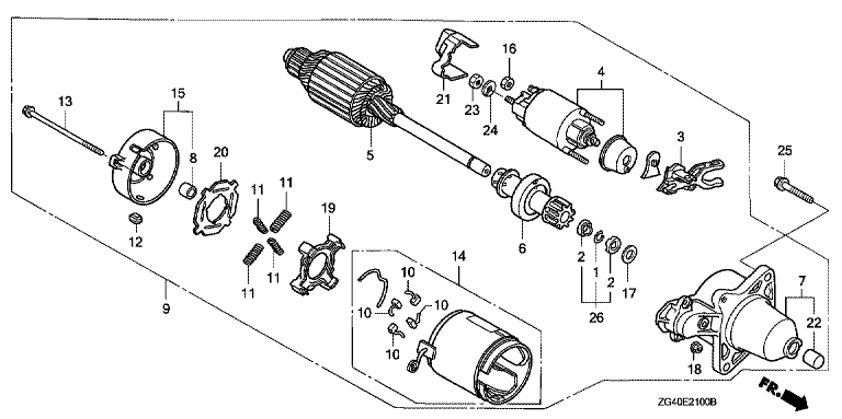 ЗАПЧАСТИ ДЛЯ ДВИГАТЕЛЯ ДИЗЕЛЬНОГО HONDA GD320 (ТИП LHE) (СТАРТЕР ЭЛЕКТРИЧЕСКИЙ)