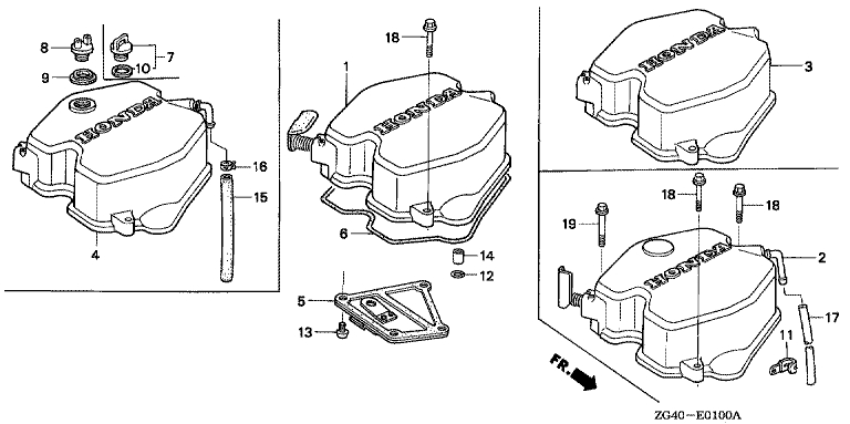 ЗАПЧАСТИ ДЛЯ ДВИГАТЕЛЯ ДИЗЕЛЬНОГО HONDA GD320 (ТИП QAAE) (КОЖУХ ГОЛОВКИ ЦИЛИНДРА)