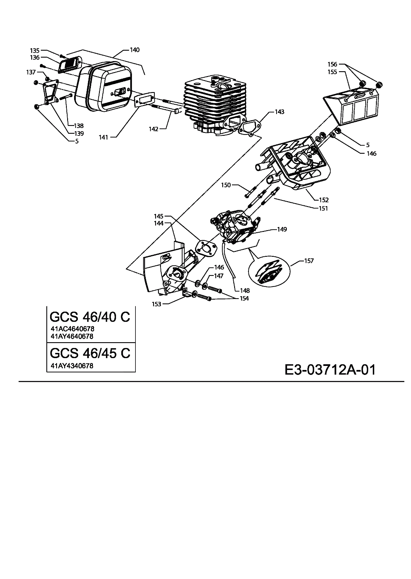 MTD Артикул 41AC4640678 (год выпуска 2008). Muffler, Air filter, Карбюратор
