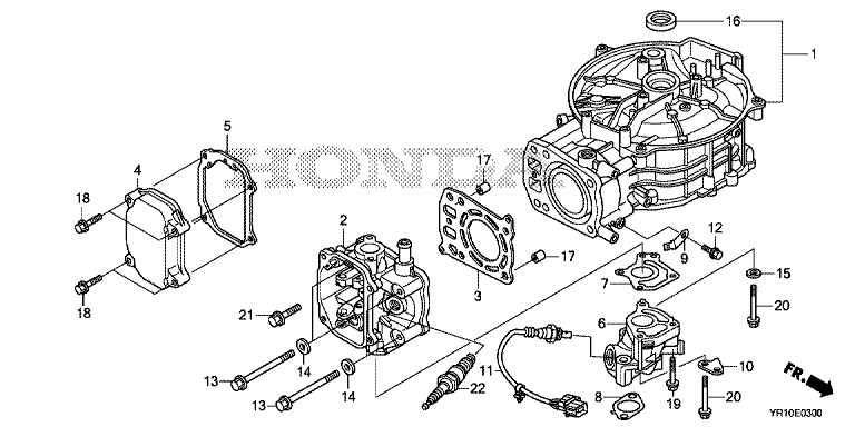 ЗАПЧАСТИ ДЛЯ ДВИГАТЕЛЯ БЕНЗИНОВОГО HONDA GFV110 (ТИП RZY1) (ЦИЛИНДР)