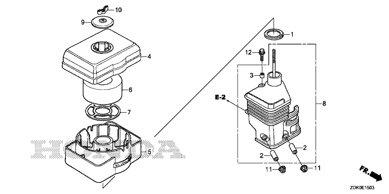 ЗАПЧАСТИ ДЛЯ ДВИГАТЕЛЯ БЕНЗИНОВОГО HONDA GP160H (ТИП QBM) (ФИЛЬТР ВОЗДУШНЫЙ)