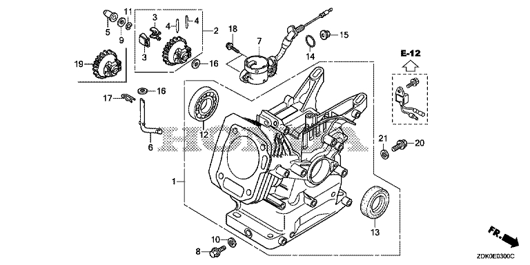 ЗАПЧАСТИ ДЛЯ ДВИГАТЕЛЯ БЕНЗИНОВОГО HONDA GP200H (ТИП CHJ/A) (ЦИЛИНДР)