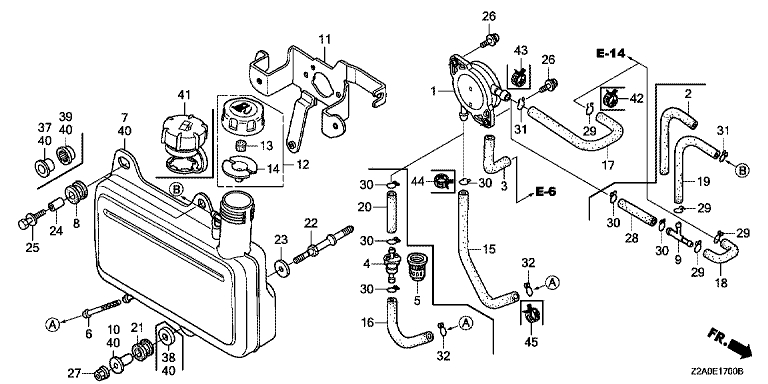 ЗАПЧАСТИ ДЛЯ ДВИГАТЕЛЯ БЕНЗИНОВОГО HONDA GS160A (ТИП QBA1) (БАК ТОПЛИВНЫЙ, НАСОС ТОПЛИВНЫЙ)