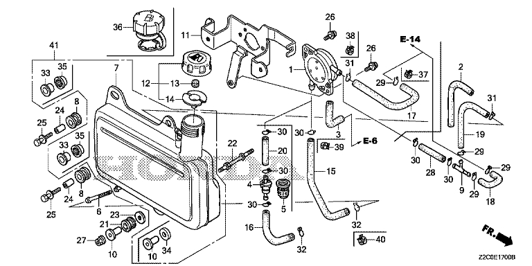 ЗАПЧАСТИ ДЛЯ ДВИГАТЕЛЯ БЕНЗИНОВОГО HONDA GS190A (ТИП MBA2) (БАК ТОПЛИВНЫЙ, НАСОС ТОПЛИВНЫЙ)