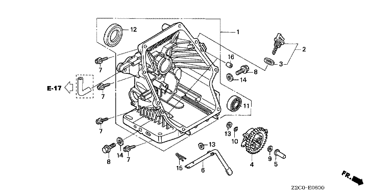 ЗАПЧАСТИ ДЛЯ ДВИГАТЕЛЯ БЕНЗИНОВОГО HONDA GS190A (ТИП MBA2) (КРЫШКА КАРТЕРА)