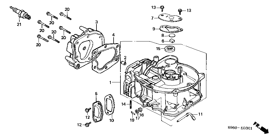 ЗАПЧАСТИ ДЛЯ ДВИГАТЕЛЯ БЕНЗИНОВОГО HONDA GV100K1 (ТИП N1R) (ЦИЛИНДР)