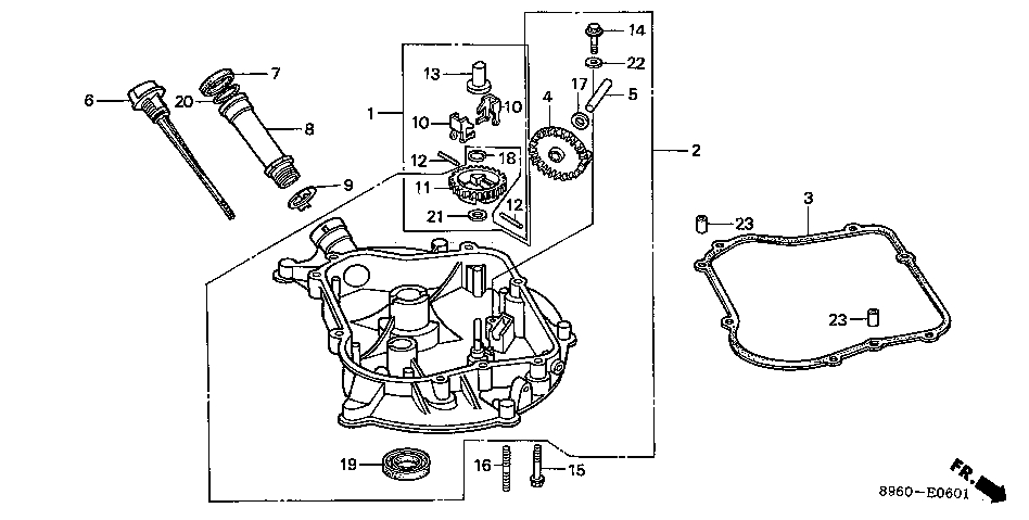 ЗАПЧАСТИ ДЛЯ ДВИГАТЕЛЯ БЕНЗИНОВОГО HONDA GV100K1 (ТИП N1R) (КРЫШКА КАРТЕРА)