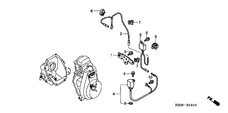 ЗАПЧАСТИ ДЛЯ ДВИГАТЕЛЯ БЕНЗИНОВОГО HONDA GX100 (ТИП VA2/A) (ДАТЧИК УРОВНЯ МАСЛА)