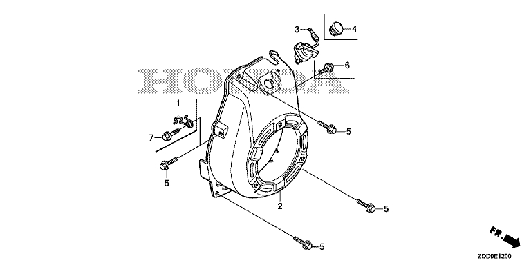 ЗАПЧАСТИ ДЛЯ ДВИГАТЕЛЯ БЕНЗИНОВОГО HONDA GX100UT (ТИП SE14/A) (КОЖУХ МАХОВИКА)