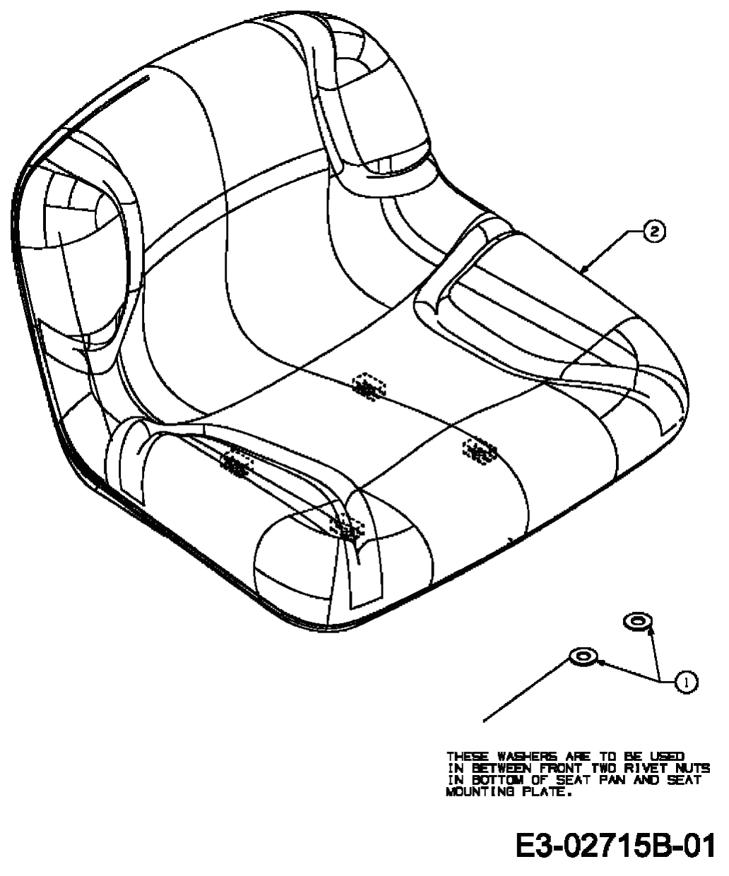 MTD Артикул 13AN763G615 (год выпуска 2008). Средняя часть сиденья (294mm)