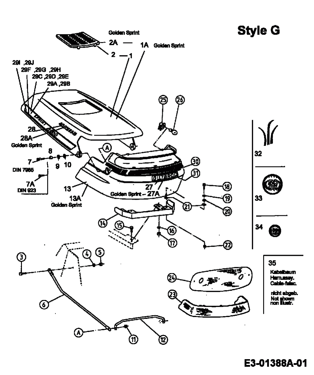 MTD Артикул 13A145GD600 (год выпуска 1998). Капот G-Style