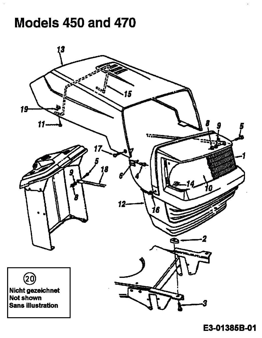 MTD Артикул 13A1450D600 (год выпуска 2000). Капот 0-Style