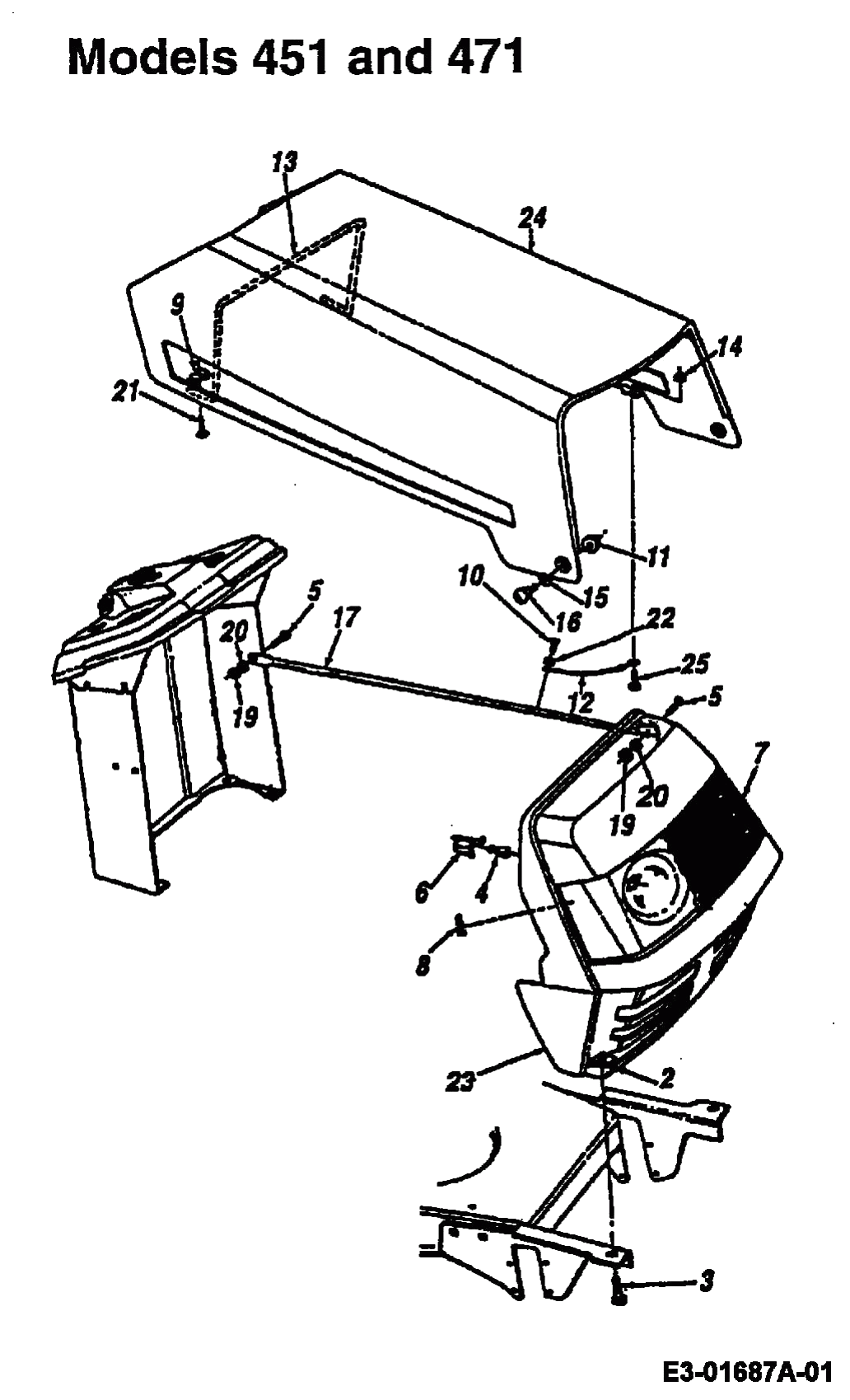 MTD Артикул 13BC451D600 (год выпуска 1998). Капот 1-Style