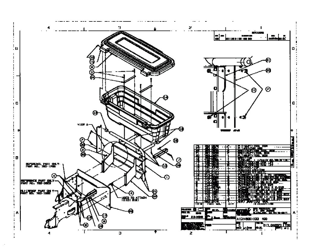 MTD Артикул 13A1458B600 (год выпуска 2003). Ящик для инструментов