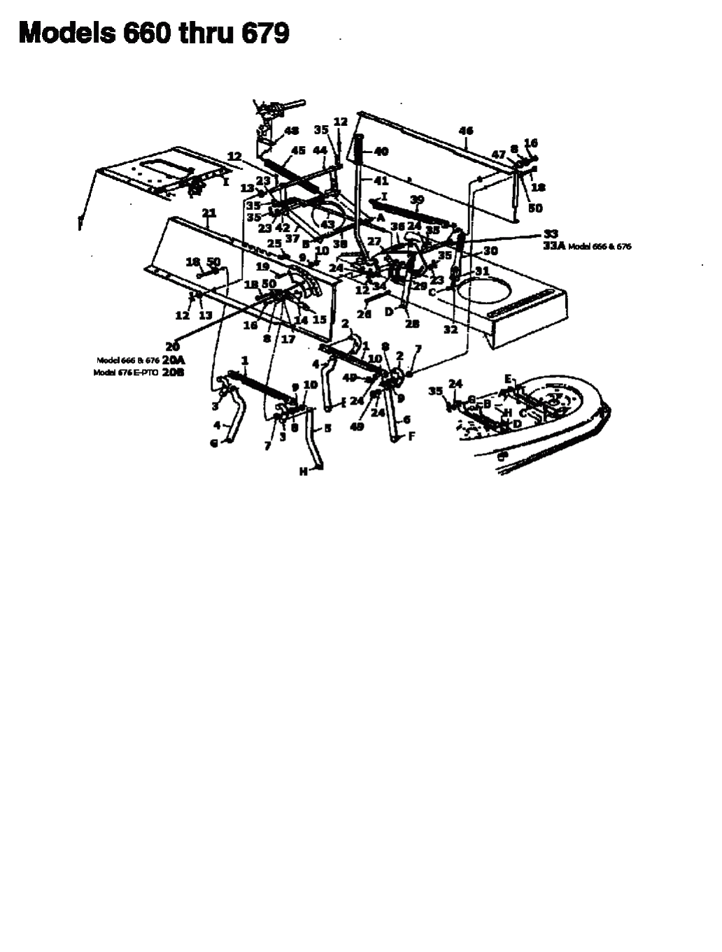 MTD Артикул 13AM675G678 (год выпуска 1997). Крепление деки