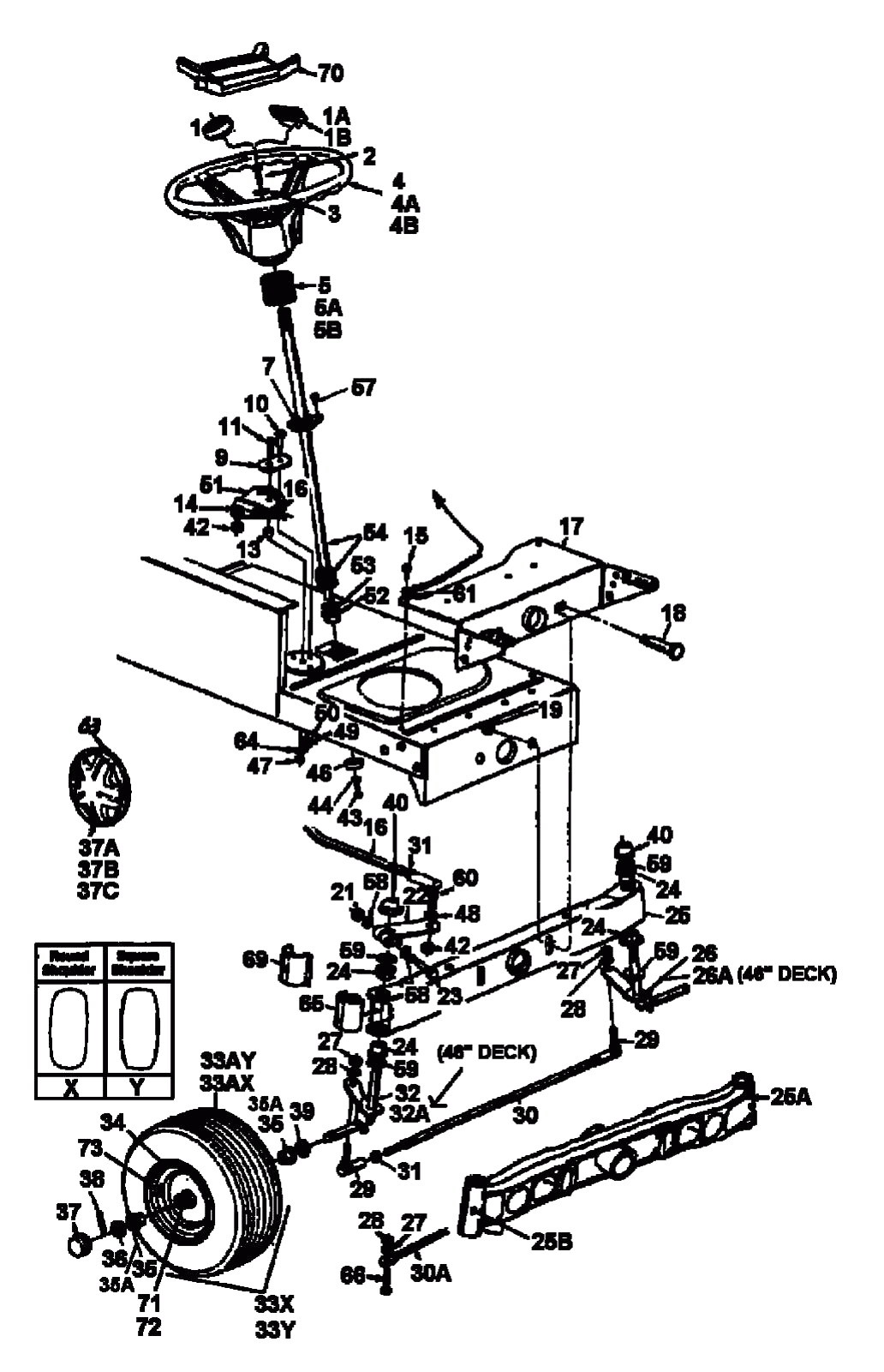 MTD Артикул 13AM675G678 (год выпуска 1998). Передняя ось