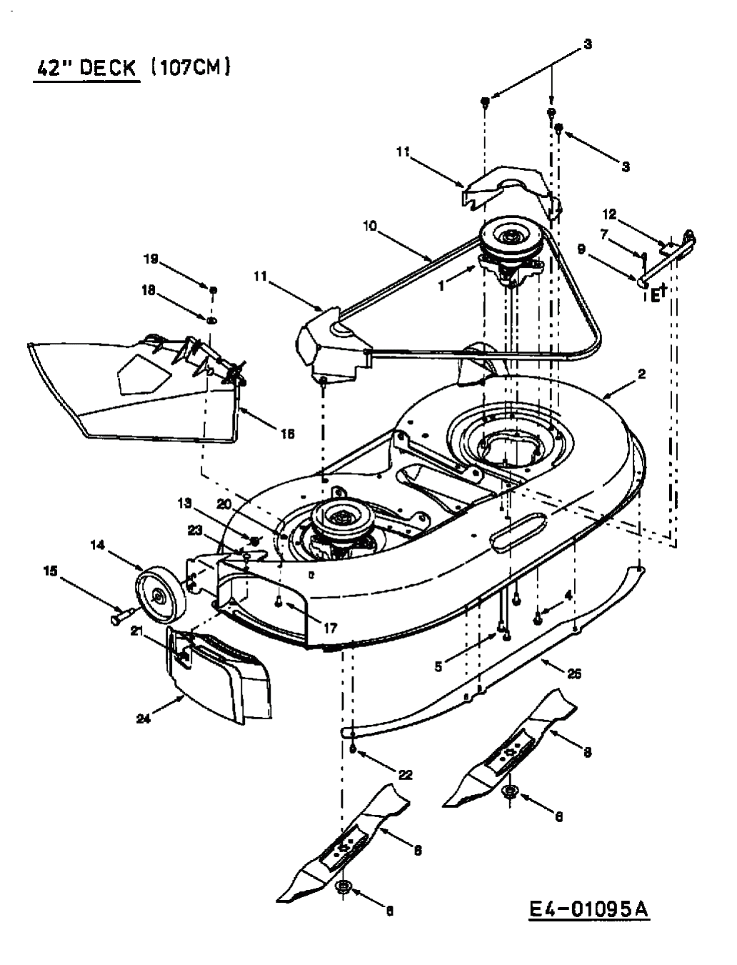 MTD Артикул 13AA688G678 (год выпуска 2003). Дека газонокосилки G (42/107cm)