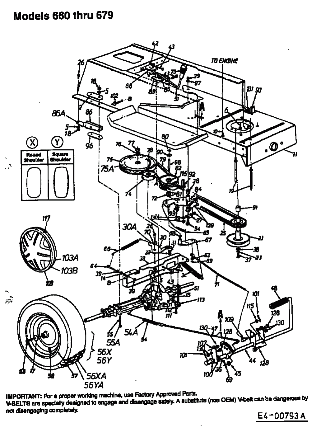 MTD Артикул 13AP678G678 (год выпуска 2001). Система привода, шкив двигателя, педали