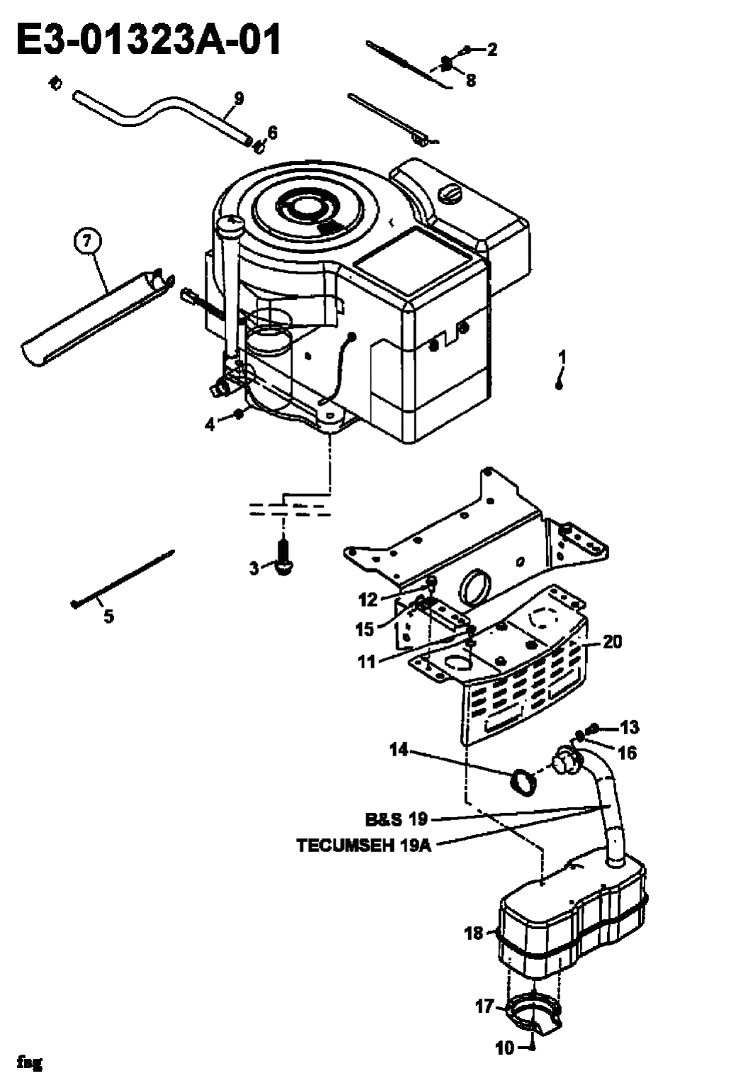 MTD Артикул 13CH765N661 (год выпуска 1999). Аксессуары двигателя