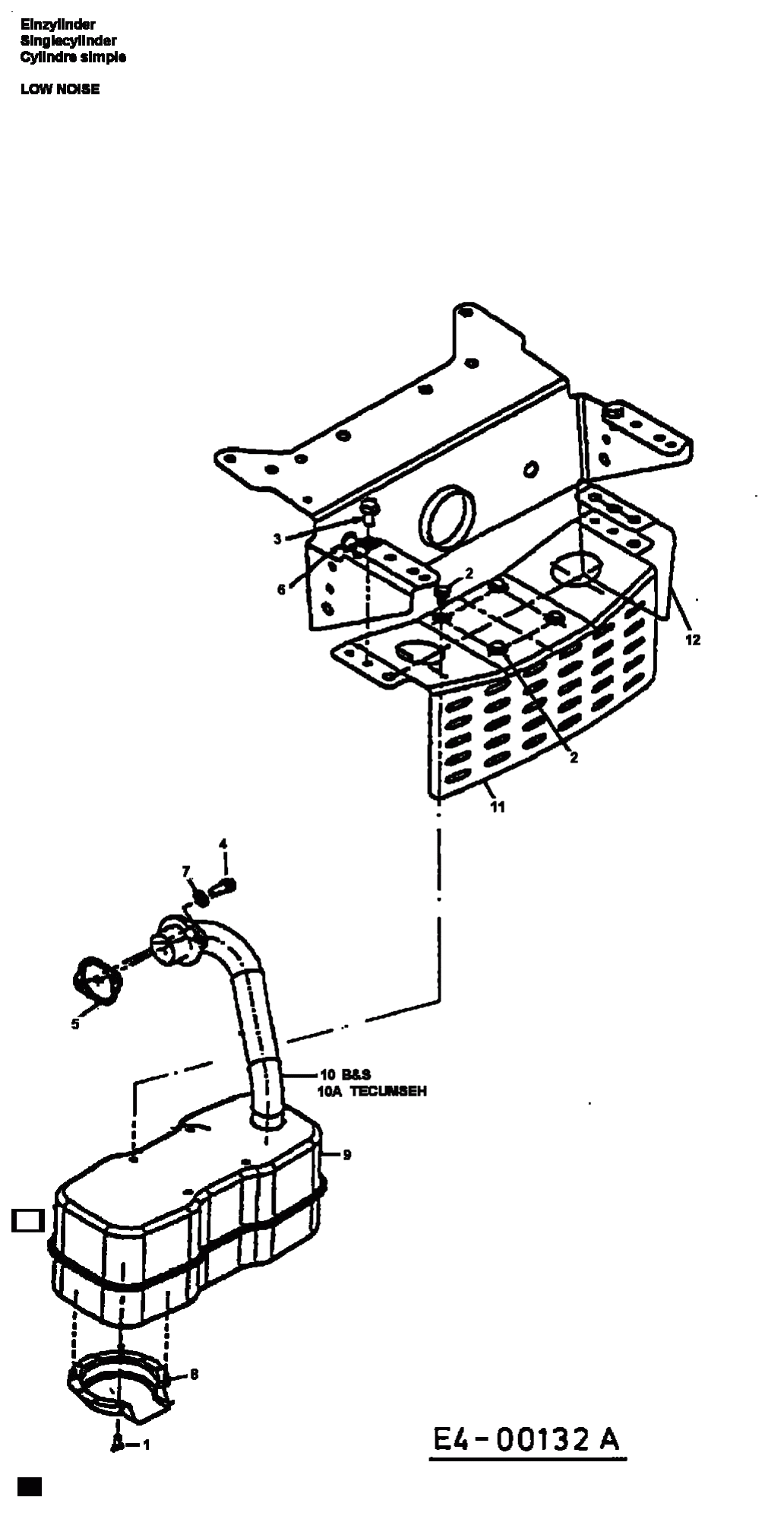 MTD Артикул 13BL760N678 (год выпуска 1998). Аксессуары двигателя