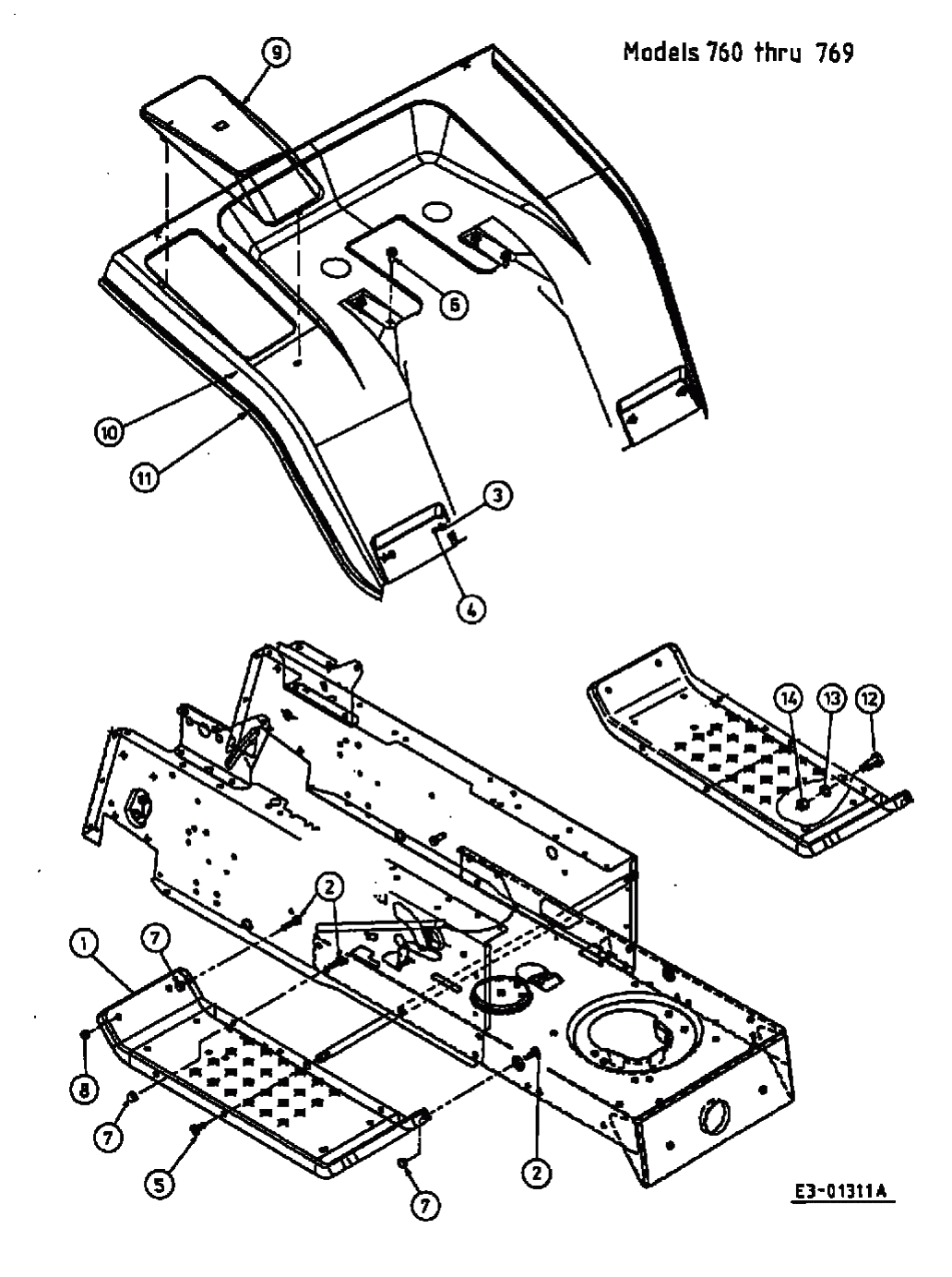 MTD Артикул 13BL760N678 (год выпуска 1998). Крыло, подножка