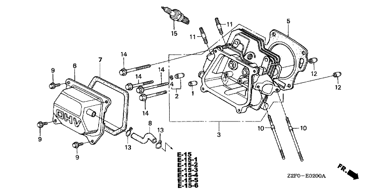 ЗАПЧАСТИ ДЛЯ ДВИГАТЕЛЯ БЕНЗИНОВОГО HONDA GX160K1 (ТИП PXU GCAAK-1000001-9999999) (ГОЛОВКА ЦИЛИНДРА)