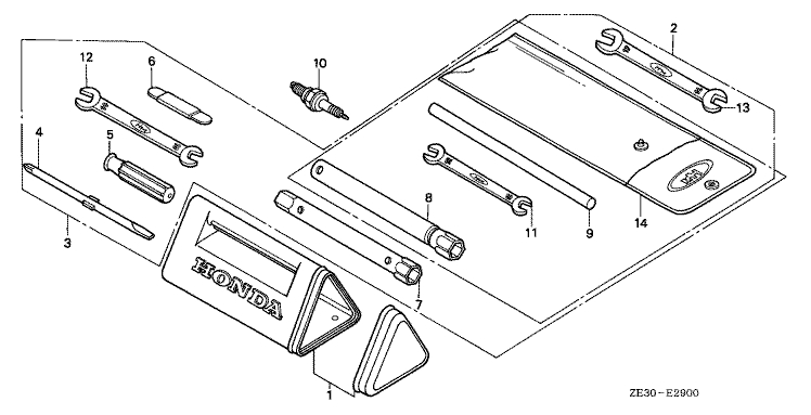 ЗАПЧАСТИ ДЛЯ ДВИГАТЕЛЯ БЕНЗИНОВОГО HONDA GX340 (ТИП B1) (АКСЕССУАРЫ)