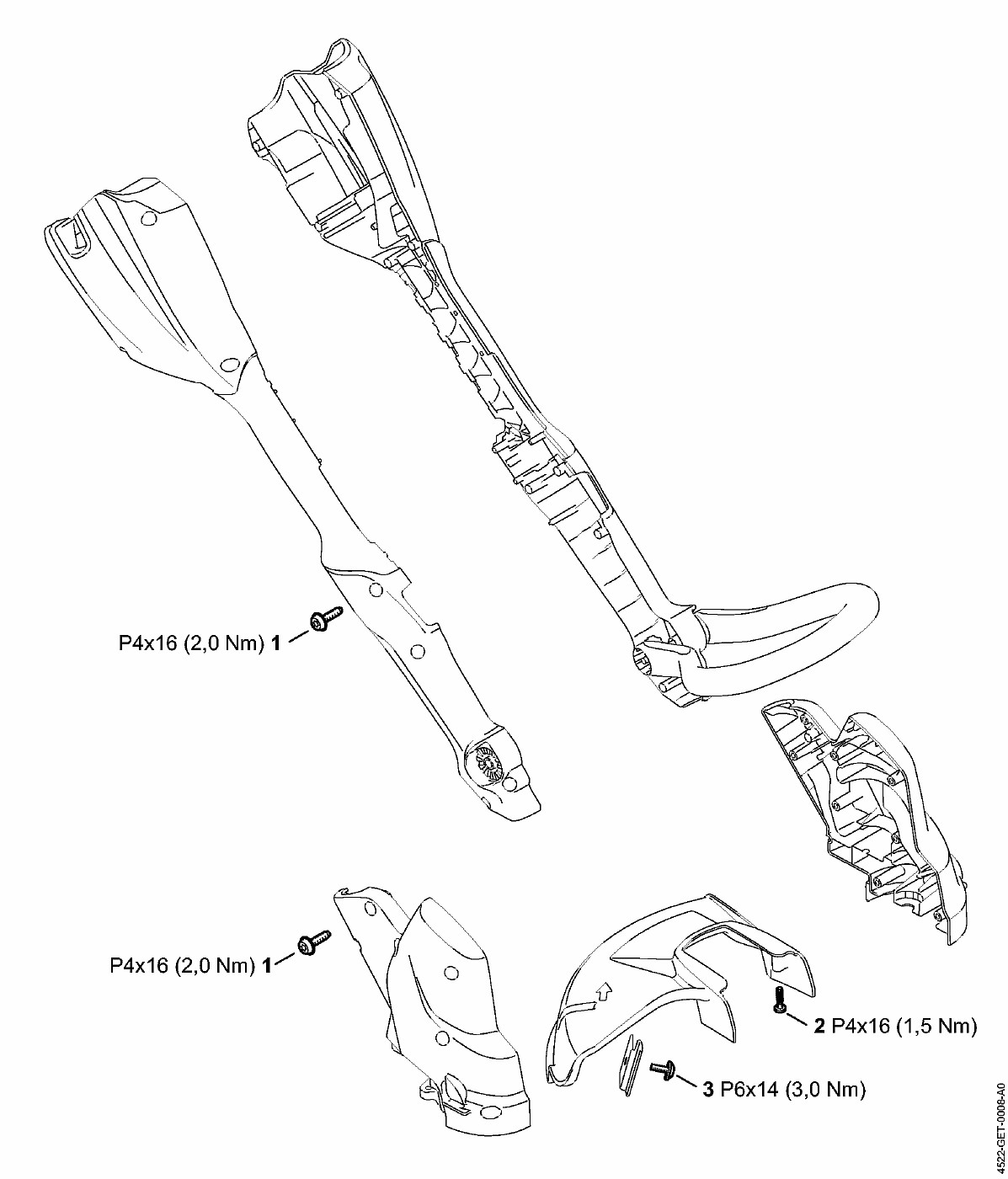 ЗАПЧАСТИ ДЛЯ ТРИММЕРА АККУМУЛЯТОРНОГО STIHL FSA 56 (МОМЕНТЫ ЗАТЯЖКИ)
