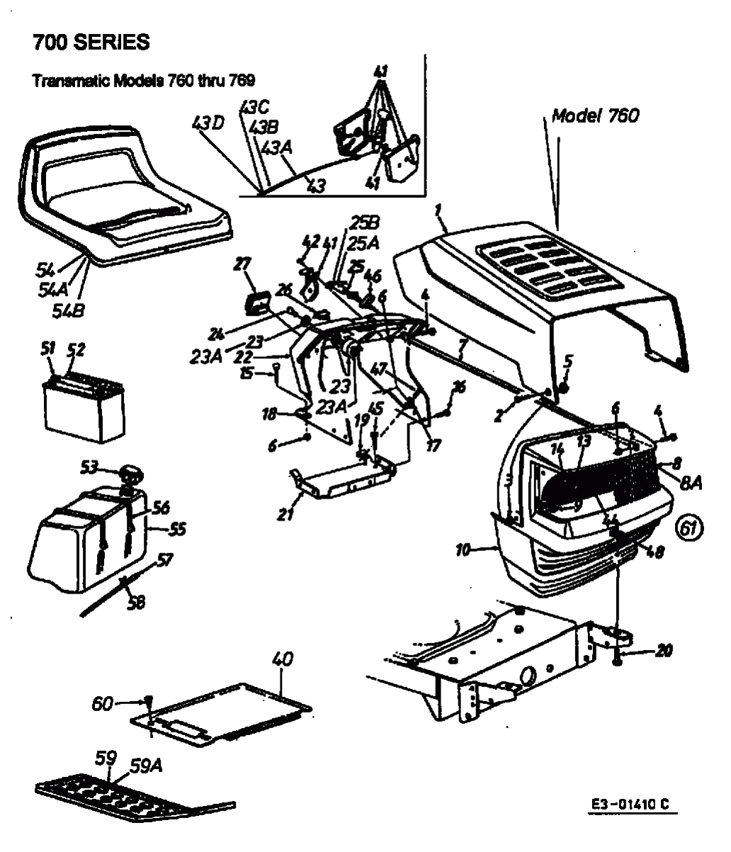 MTD Артикул 13CD768N678 (год выпуска 1999). Капот 0-Style