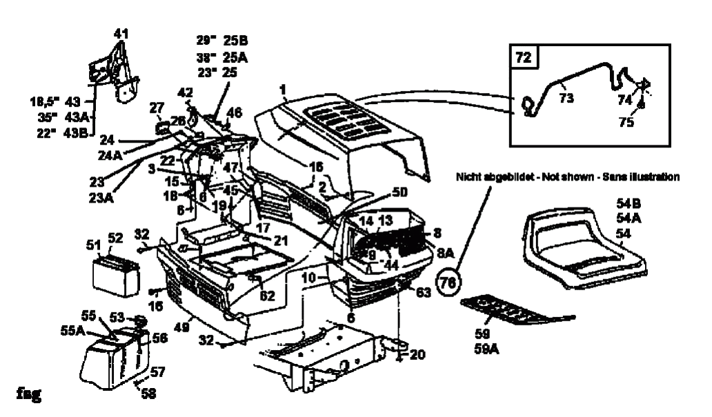 MTD Артикул 13AT795N678 (год выпуска 1997). Капот 5-Style