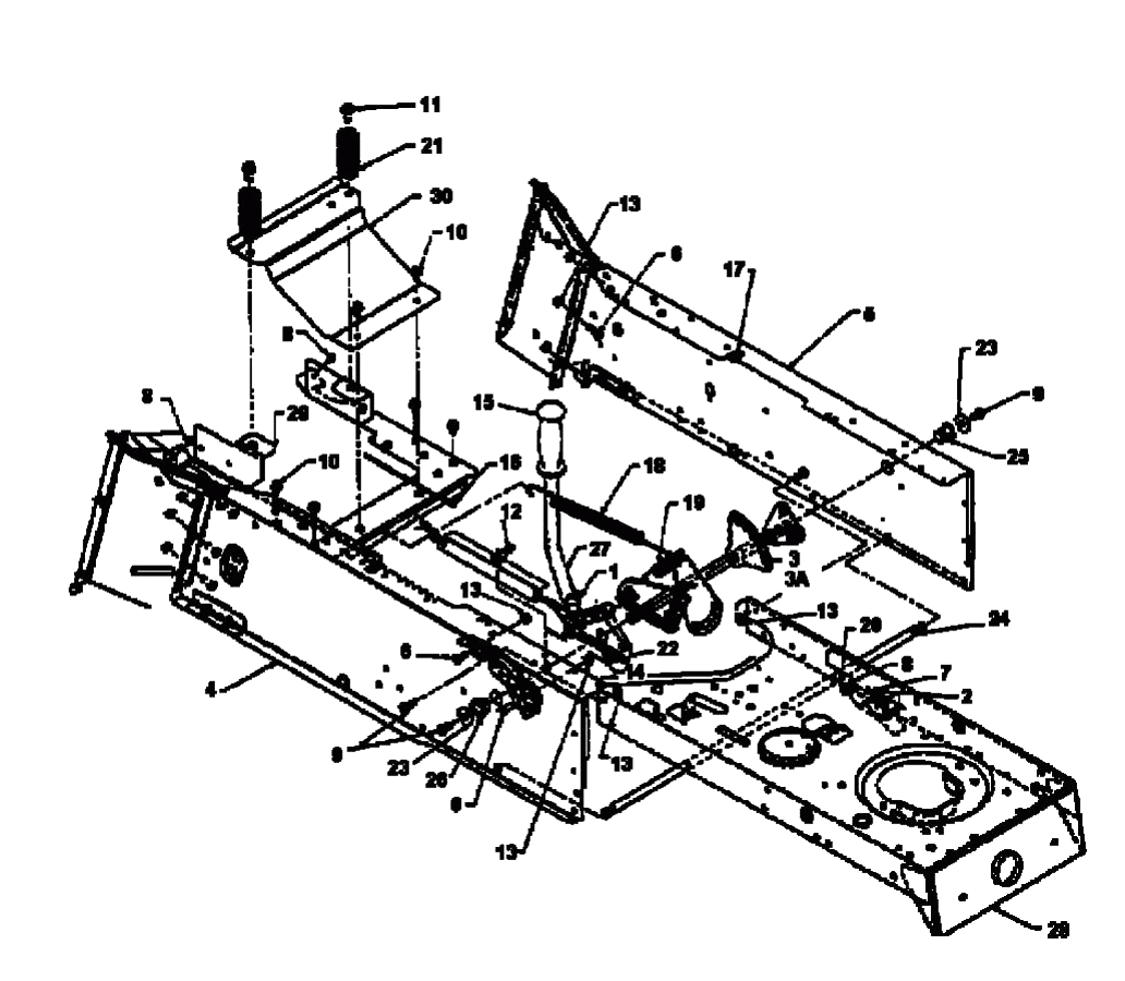 MTD Артикул 13AT795N678 (год выпуска 1997). Крепление деки