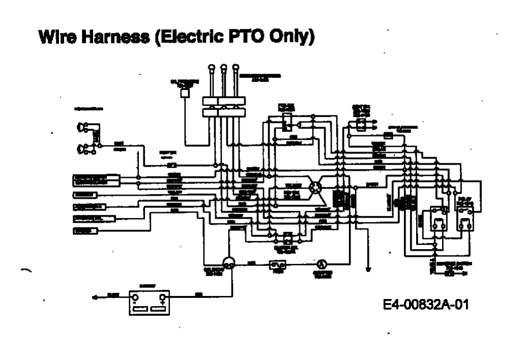 MTD Артикул 13AT795N678 (год выпуска 1997). Монтажная схема electric clutch