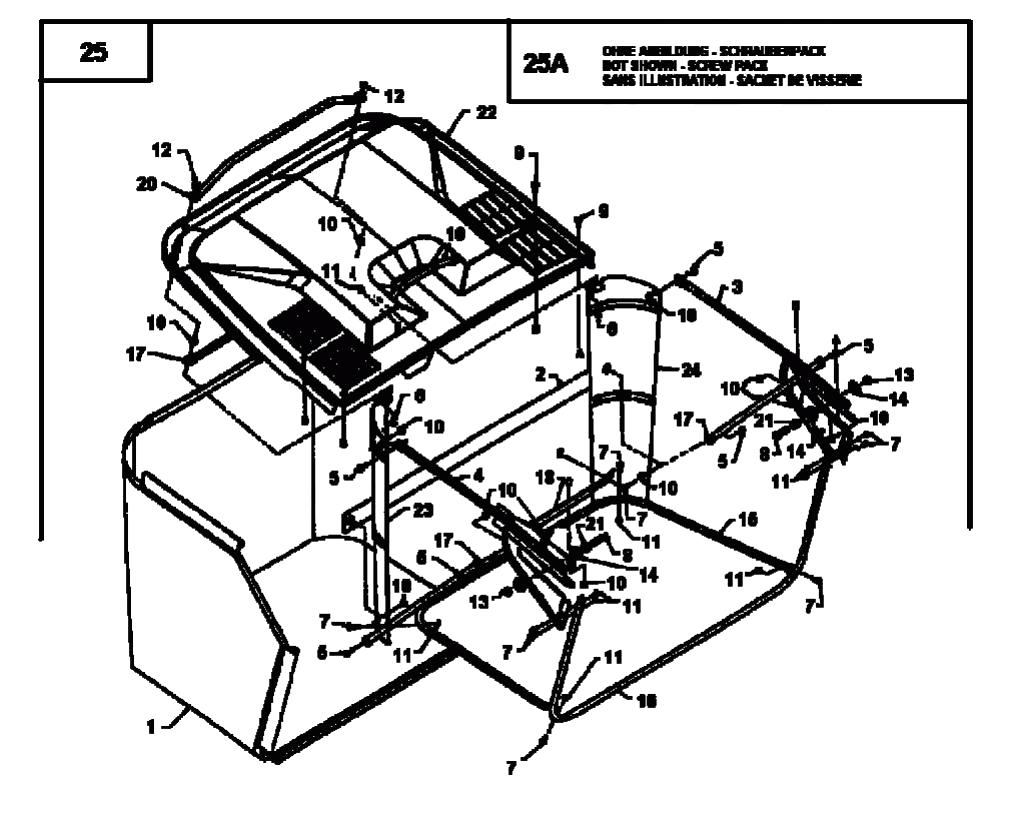 MTD Артикул 13AT795N678 (год выпуска 1997). Травосборник