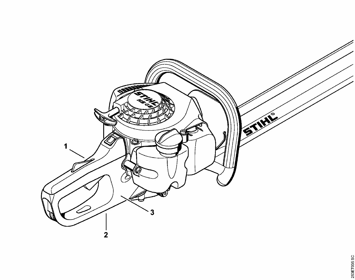 ЗАПЧАСТИ ДЛЯ НОЖНИЦ БЕНЗИНОВЫХ STIHL HS 45 (ЗАВОДСКОЙ НОМЕР АГРЕГАТА)
