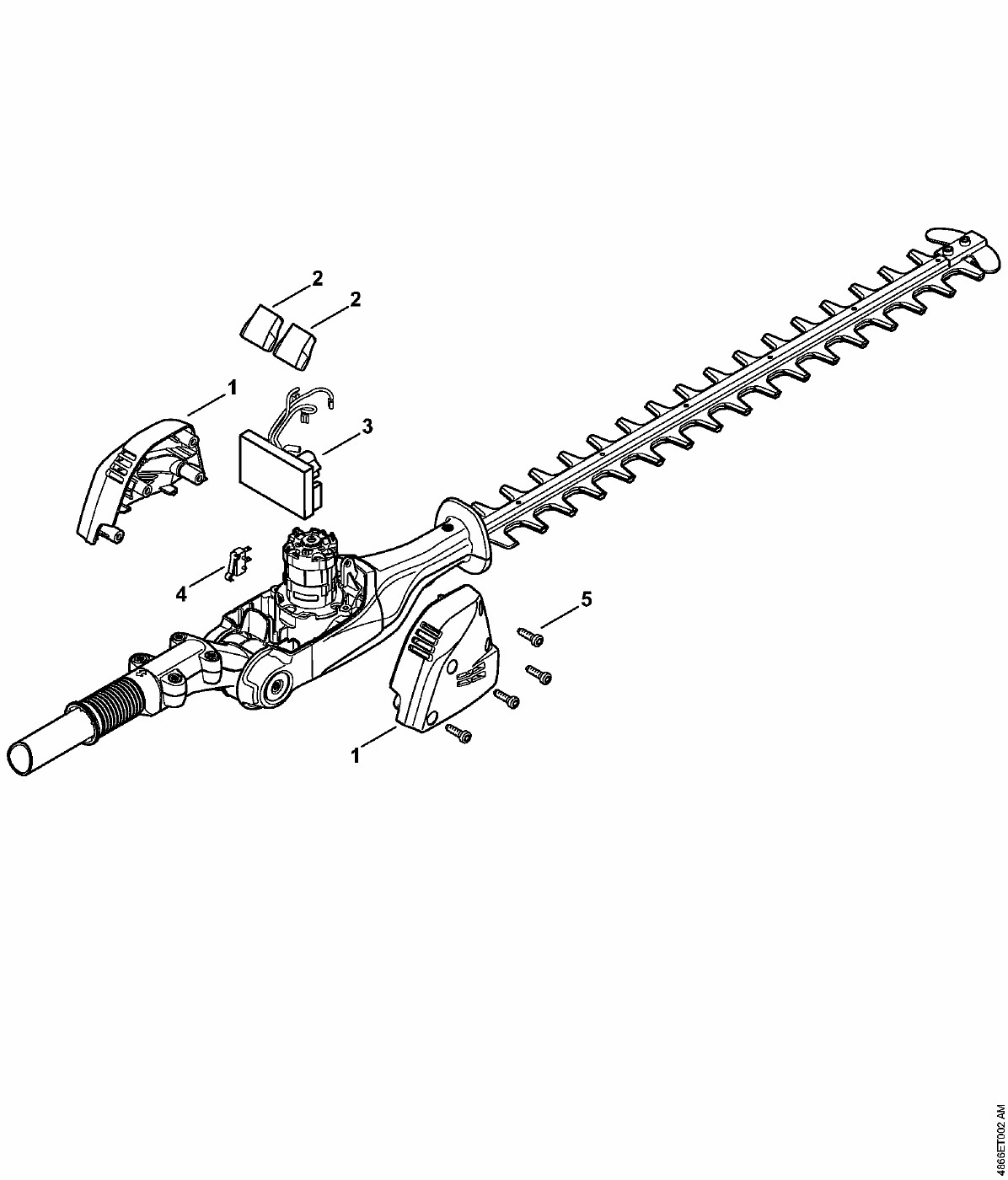 ЗАПЧАСТИ ДЛЯ СЕКАТОРА АККУМУЛЯТОРНОГО STIHL HLA 65, HLA 85 (КОРПУС)