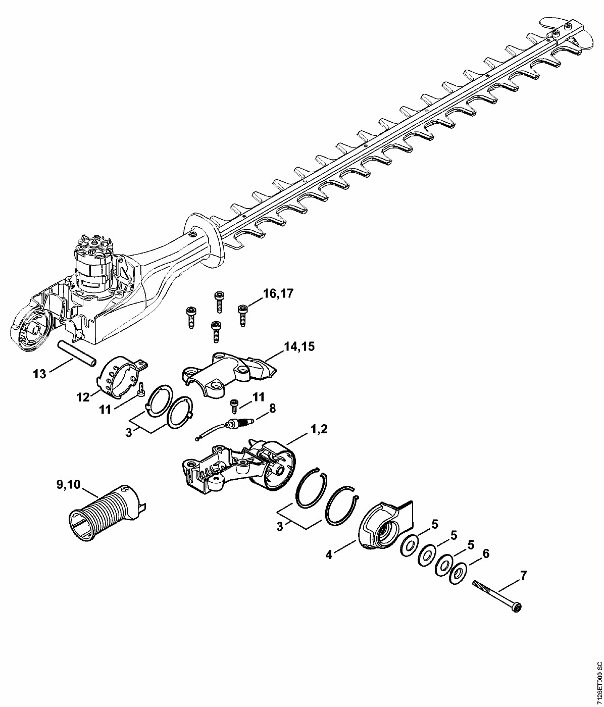 ЗАПЧАСТИ ДЛЯ СЕКАТОРА АККУМУЛЯТОРНОГО STIHL HLA 65, HLA 85 (ШАРНИР)