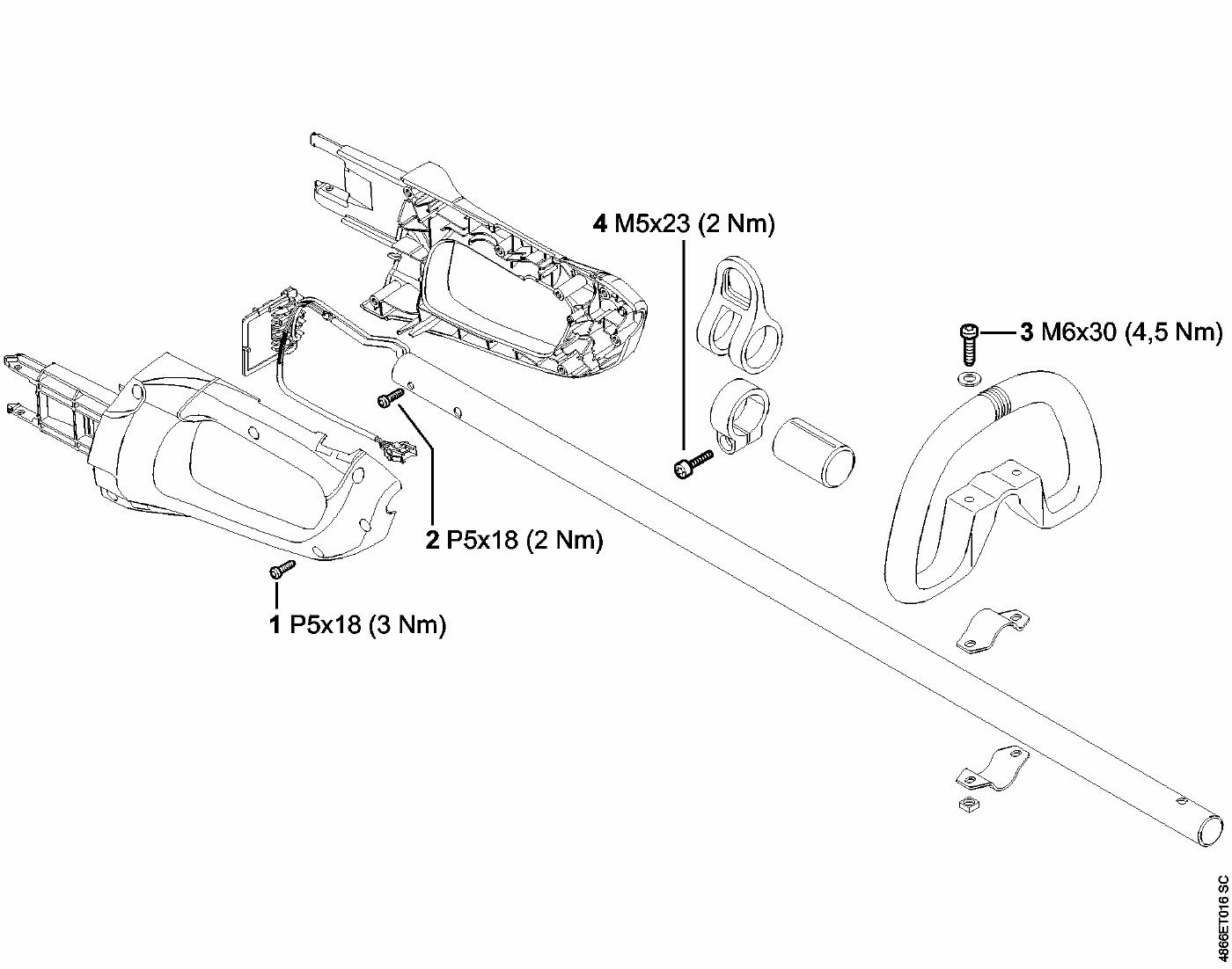 ЗАПЧАСТИ ДЛЯ СЕКАТОРА АККУМУЛЯТОРНОГО STIHL HLA 65, HLA 85 (МОМЕНТЫ ЗАТЯЖКИ)