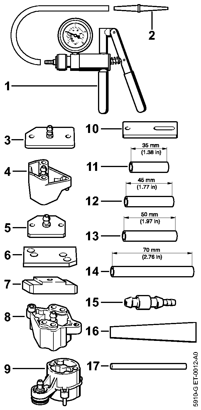 ЗАПЧАСТИ ДЛЯ КОМБИДВИГАТЕЛЯ БЕНЗИНОВОГО STIHL KM 55, KM 55 C, KM 55 R, KM 55 RC (НАБОР ИНСТРУМЕНТА ДЛЯ ПРОВЕРКИ)