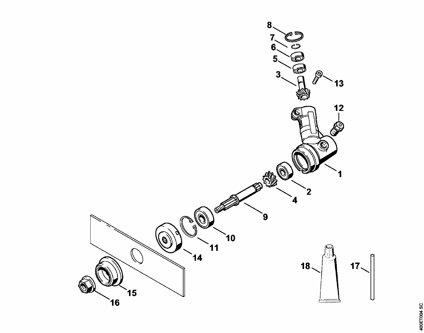 ЗАПЧАСТИ ДЛЯ НАСАДКИ ДЛЯ КОМБИИНСТРУМЕНТА STIHL FCB-KM (FCB-KM РЕДУКТОР (50.2014)