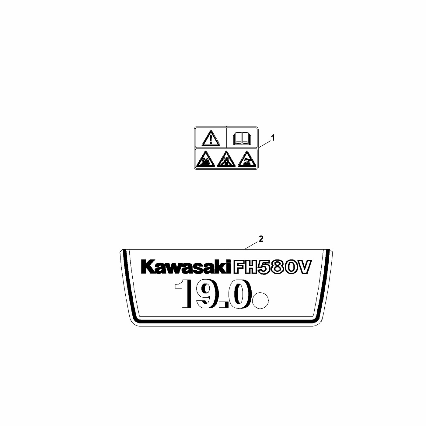 ЗАПЧАСТИ ДЛЯ ДВИГАТЕЛЯ БЕНЗИНОВОГО KAWASAKI FH580V-_S51 (ТАБЛИЧКИ МАРКИРОВОЧНЫЕ)