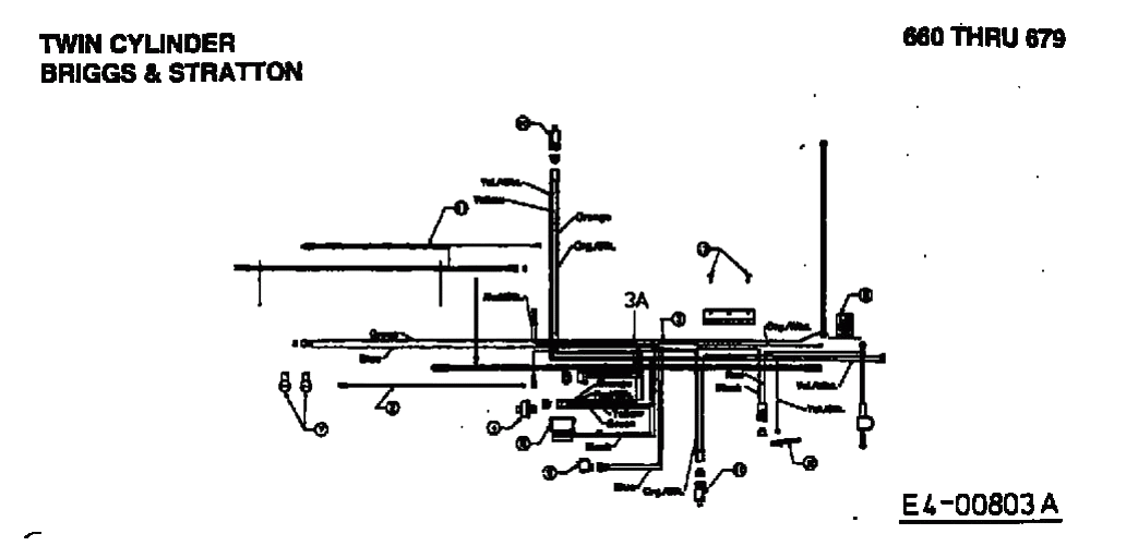 MTD Артикул 13AA695F678 (год выпуска 1998). Монтажная схема двухцилиндровая