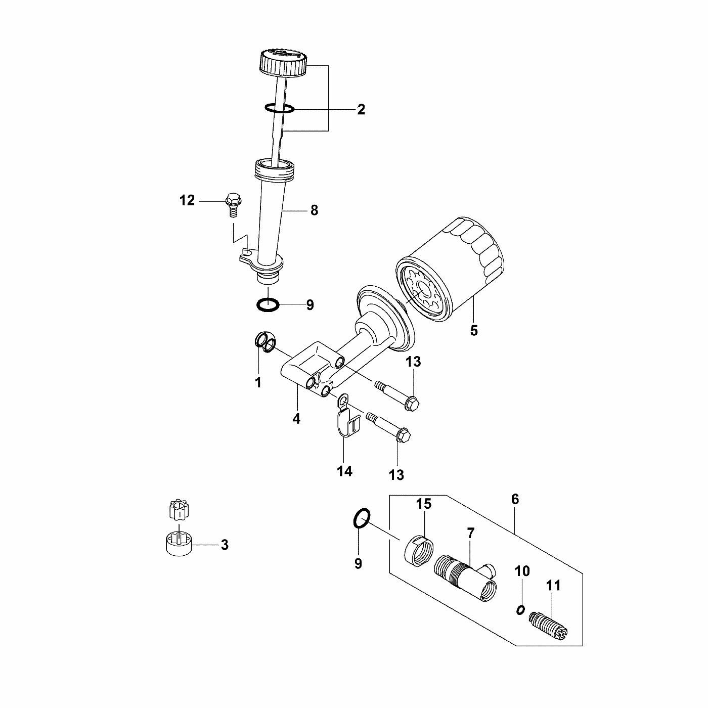 ЗАПЧАСТИ ДЛЯ ДВИГАТЕЛЯ БЕНЗИНОВОГО KAWASAKI FJ180V-_M80 (СИСТЕМА ЗМАЗКИ)